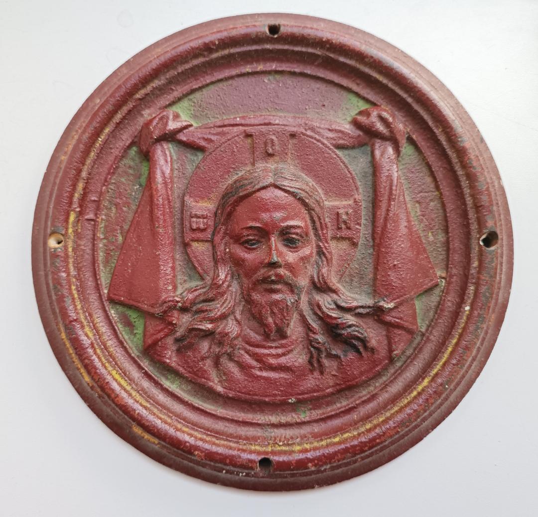 マンディライオン アンティーク ロシア 金属製 正教会 イコン 19 世紀