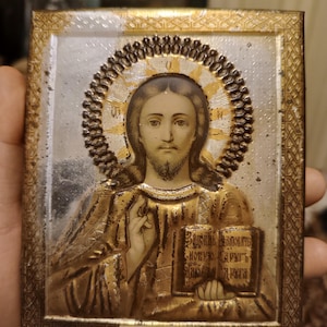 Jesus Christus Antike russische östliche Ikone 19 c. / Russische Ikone 19c.