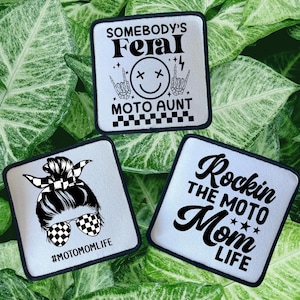 Moto Iron On Patches: Trucker Hat Racing Decals
