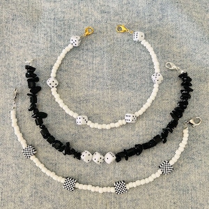 Dice Hat Chain- Hat Chains- Custom Hat Chains- Trucker Hat Chain- Checkered Hat Chain- Black and White Hat Chain