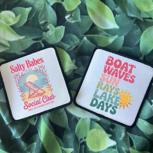 Beachy Patches- Colorful- Boat Waves- Lake Days- Salty Babes- Sublimation- Patch- Iron On