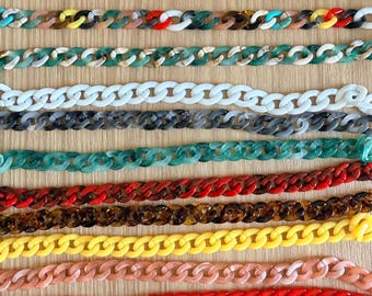 Cadena acrílica tipo eslabón para gorra de camionero - Eslabones pequeños