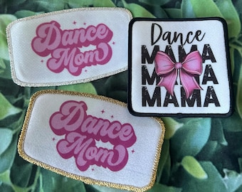 Glitter Dance Mom/Mamma Strykmärke: Silver/Guld Bling