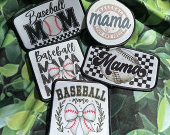 Baseball Mama Patches- Loud and Proud Sports Moms- Patches- Sublimation Patches- Trucker Hat Patches- Custom Patches- Baseball Patches- Iron