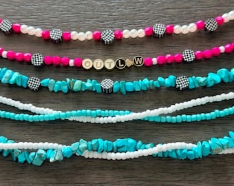 Cadenas para sombreros estilo campestre - Estilo campestre - Turquesa - Cadenas personalizadas - Cadenas para sombreros de camionero