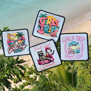 Girls Trip Patches- Patches- Hat Patches- Summer- Colorful Patches- Trucker Hats- Custom Patches- Iron On - Feral Girl