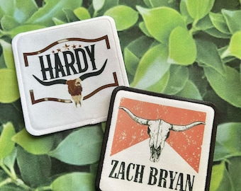 Hardy- Zach Bryan- Patches- Hat Patches- Trucker Hat Patches- Custom Patches- Country Singers- Country- Rock-n-roll- Iron On