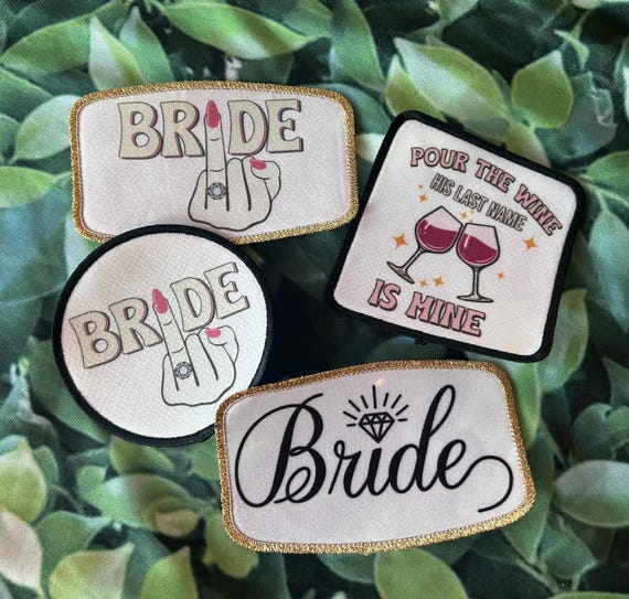 Bride Iron-On Patches: Sassy Wedding Hat Appliques