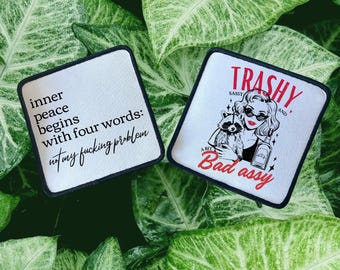 Sassy Inner Peace-patch: grappige opstrijkpatch voor hoeden