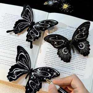 Handmade Butterfly Frame with Stars & Moons Celestial Butterfly Shadow Box | Gothic Wall Art | Mystical Framed Decor |