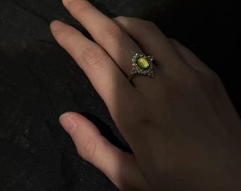 Butterfly Wing Color Shift Ring, Opal Inspired Iridescent Jewelry, Handmade Statement Nature Lovers Gift, One of a Kind INS Style Art