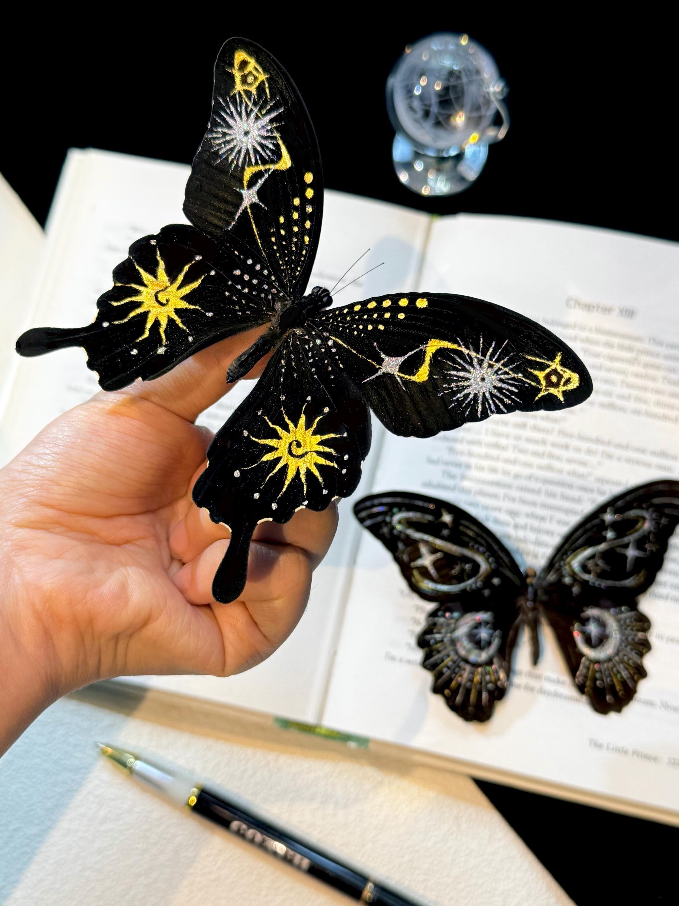 Celestial Butterfly Shadow Box: Handmade Gothic Wall Art With Stars ...