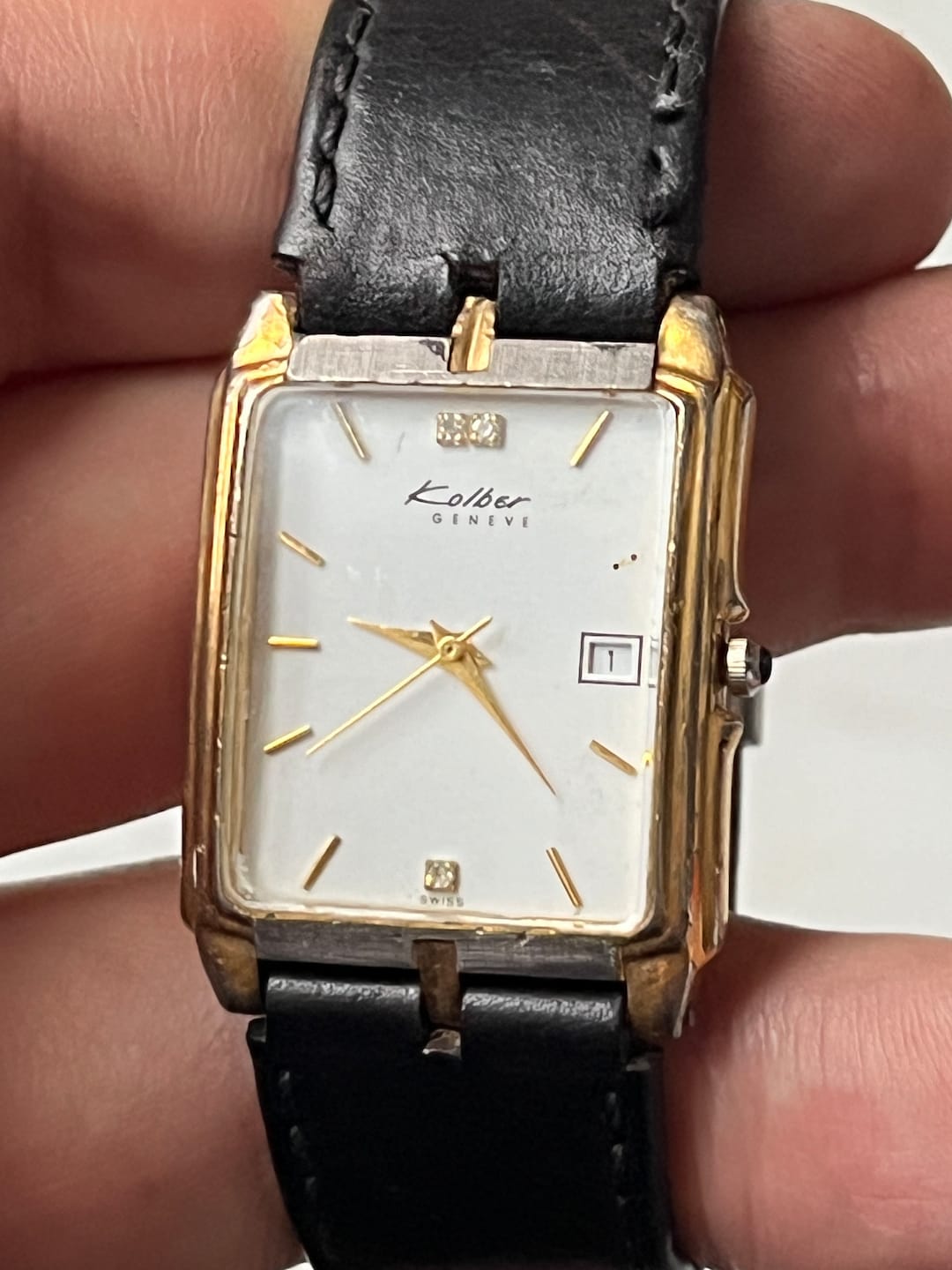 Vintage Swiss Watch With 3 Diamonds KOLBER Geneve Ladies Etsy Canada