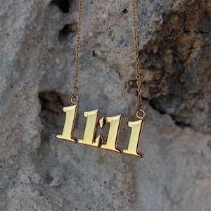 18k Gold 11:11 Necklace Angel Number 1111 Jewelry Gift for Her Meaningful Manifestation Jewelry