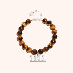 11:11 Bracelet Tigers Eye Gemstone Charm Bracelet Silver Angel Number 1111 Luxury Quality