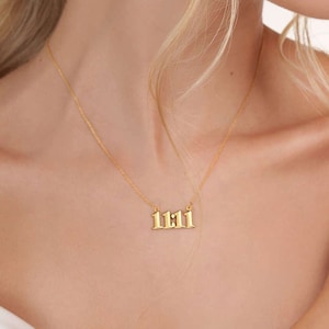 18k Gold 11:11 Necklace Angel Number 1111 Jewelry Luxury Quality Plated