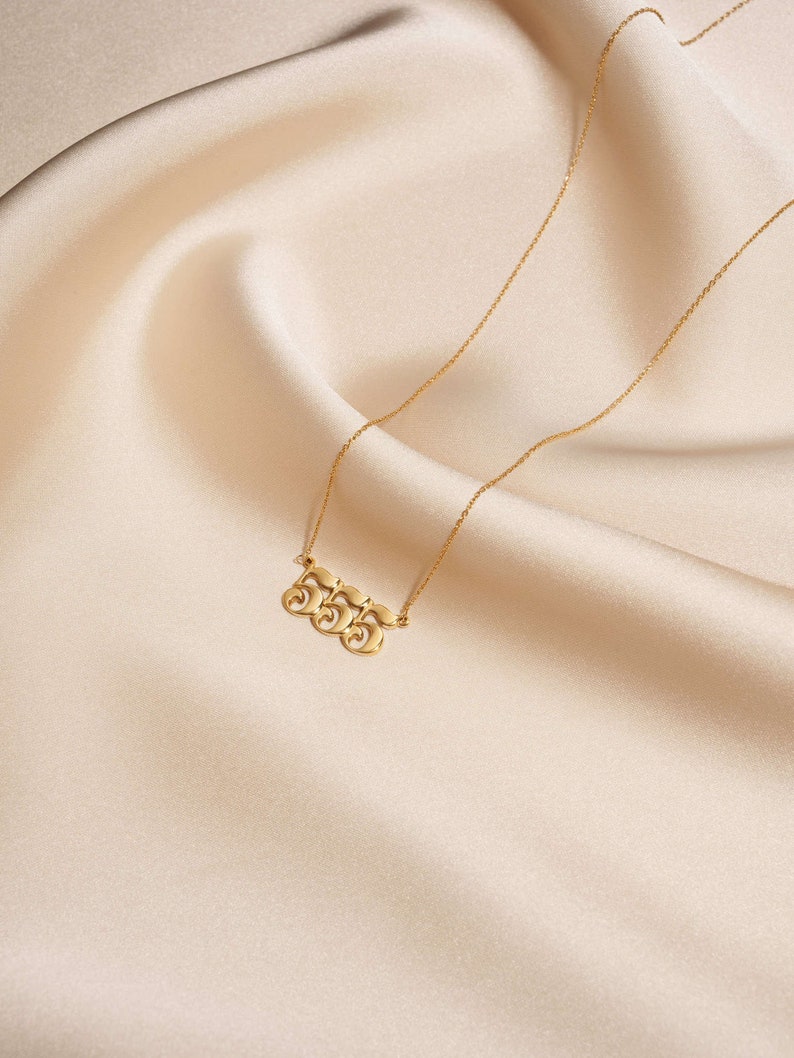 555 Gold Necklace Angel Number 555 18k Gold Necklace Gift for Her ...