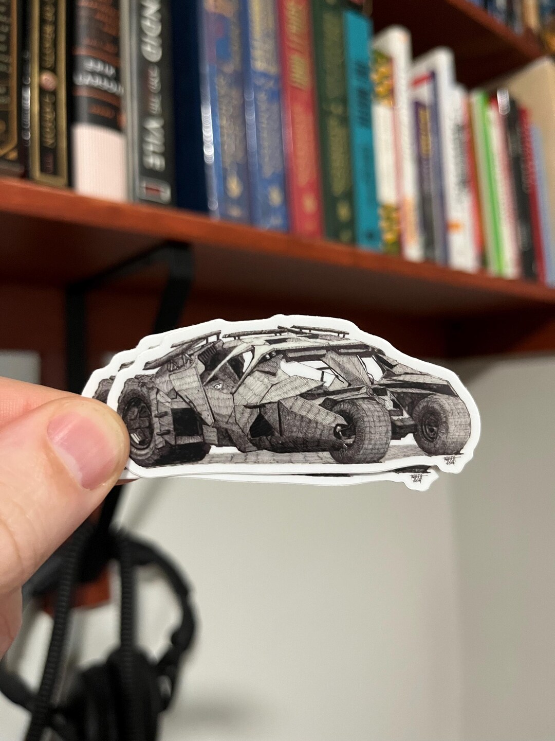 Bat Car Hand Drawn Vinyl Sticker - Laptop Decal - Etsy
