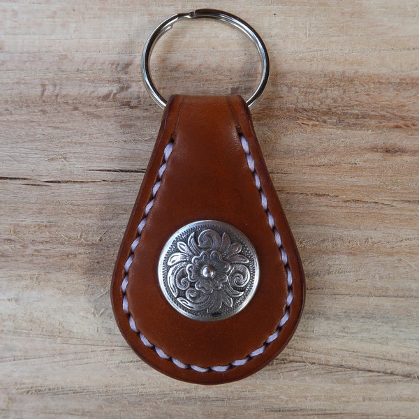 Leather Key Fob With Concho / Keychain