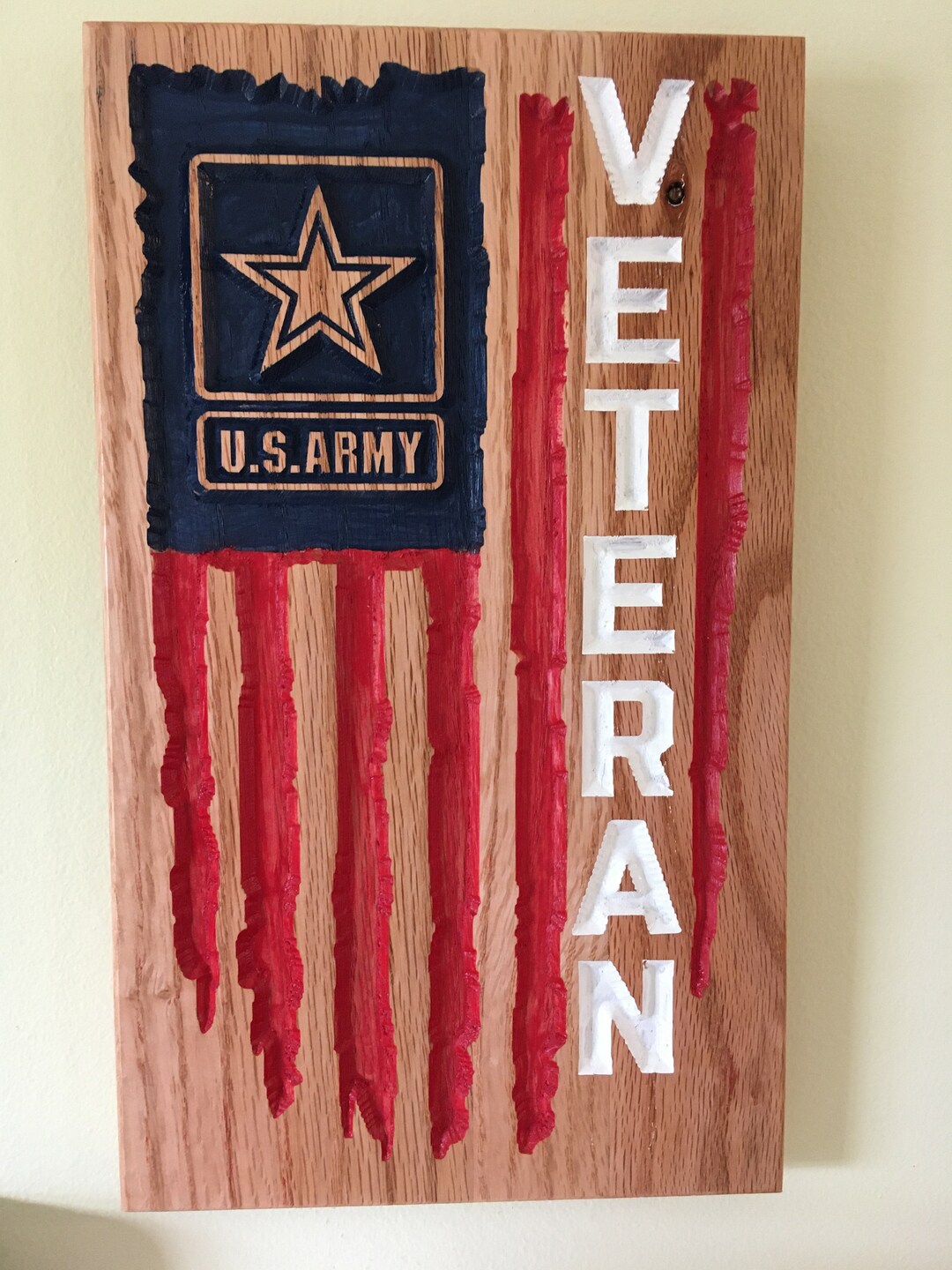 Veteran Wall Plaque. Army, Navy, Air Force, Marines, National Guard or