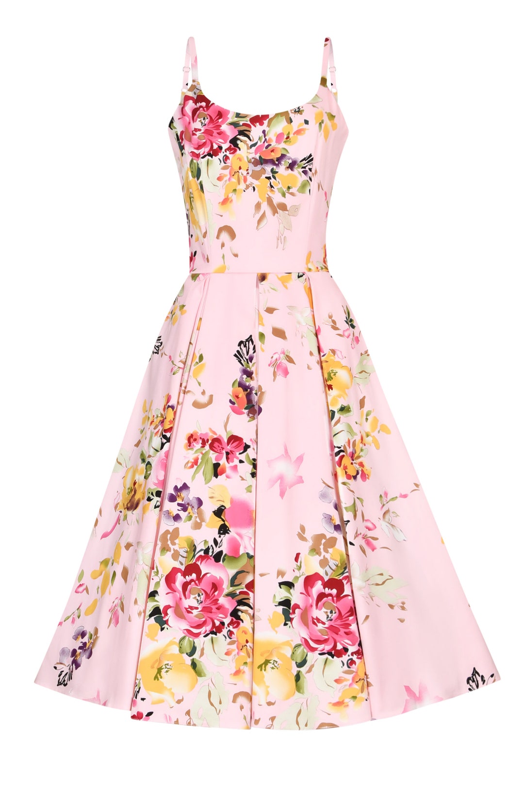 Priscilla Cotton Dress Floral Patterned