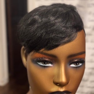 Shorty -  Human Hair | Detachable Clip On Topper | Sidepiece Wig | Short Human Hair | Black Woman Wig | Blonde Hair | Half Wig | Quickweave