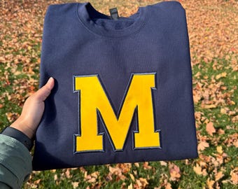 Custom Varsity Letter Sweatshirt | Embroidered Crewneck | Personalized School Spirit Pullover