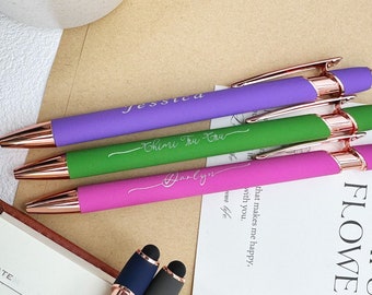 Personalized Pen Gift For Her, Custom Engraved Soft Touch Pens, Gift for Brides, Work Colleagues, Family and Friends, Kids Birthday, Wedding