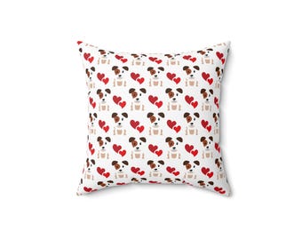 Jack Russell Terrier Dog Pillow, Cute Pet Decor, Animal Lover Gift, Spun Polyester Throw Cushion, Puppy Home Accent, Square Pillow Cover