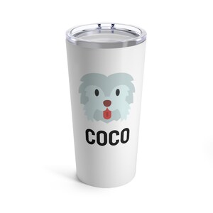 Personalized Maltese Tumbler 20oz, Custom Dog Breed Gift, Customizable Name Mug, Dog Lover Gift, Custom Pet Tumbler, Dog Mom Gift
