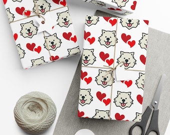 Samoyed Gift Wrap Papers, Premium Wrapping Paper - Dog Lover Gift, Holiday Present, Gift Packaging, Paper Crafts, Scrapbooking