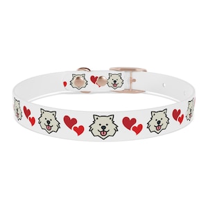 Samoyed Dog Collar - Cute and Stylish Pet Accessory, Perfect Gift for Dog Lovers, Adjustable Dog Collar for White Dogs, Puppy Collar