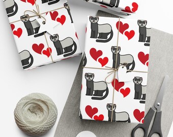 Ferret Gift Wrap Papers, Premium Wrapping Paper - Ferret Lover Gift, Gift Packaging, Paper Crafts, Scrapbooking