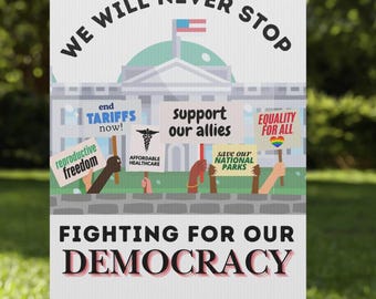 Anti-Trump Political Yard Sign, No Kings Protest March Sign, Political Protest Sign, Activist Yard Décor, Protest Resist Banner, FDT
