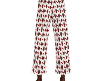 Doberman Pincher Dog Unisex Pajama Pants, Comfy Lounge Sleepwear, Cute Animal Print PJ Bottoms, Dog Lover Gift, Dog Dad Loungewear
