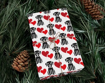 Black Lab Gift Wrap Paper, Dog Print Wrapping Paper, Labrador Wrapping Paper, Christmas Wrap, Pet Birthday, New Dog Present; Goldendoodle