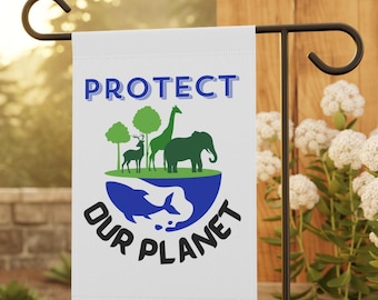 Umweltschützer Flagge, schützen unsere Planet Garten Flagge, Tag der Erde Banner, Mutter Erde Outdoor Banner, Naturliebhaber Geschenk, Erde Tag Dekor