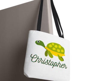 Bolso personalizado con tortuga, bolso de playa, bolso de playa con nombre personalizado, bolso de playa con caballito de mar, regalo para ella, bolso de verano, conjuntos a juego para niños, piscina