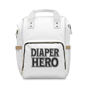 Stylish Diaper Backpack, Diaper Hero Bag, Baby Shower Gift, Travel Diaper Bag, New Mom Essential, Modern Parenting Gear, New Dad Gift