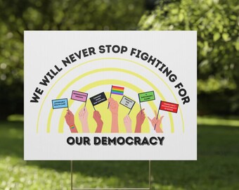 Anti-TrumpPolitisk trädgårdsskylt, Uttalande trädgårdsdekor, Skylt för medborgerlig aktivism, Motståndsbanderoll, Ingen kungadag, Demokratistödsplakat, Marsskylt
