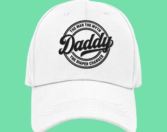Gorra bordada para nuevo papá, gorra bordada para el Día del Padre, héroe del pañal, gorra para papá y yo, regalo divertido para papá, regalo para él, regalo para baby shower, futuro papá
