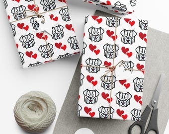 Papier do pakowania prezentów z owczarkiem australijskim, papier pakowy premium – prezent dla miłośnika psów, opakowania na prezenty, rękodzieło papierowe, scrapbooking