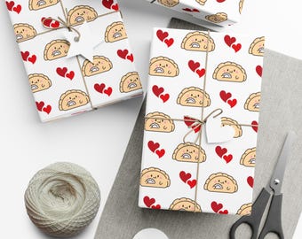 Wrapping Paper, Pierogi Dumpling Gift Wrap for Polish Food Lovers, Dumpling Gift Wrap, Party Supplies, Foodie Gifts, Papercraft