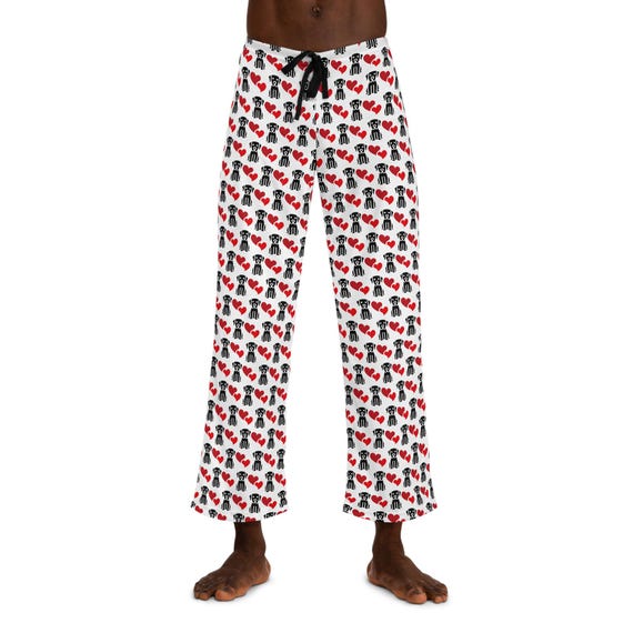 Black Lab Labrador Vizsla Dog Unisex Pajama Pants, Comfy Lounge