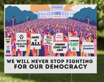 Anti-Trump Political Yard Sign, No Kings Protest March Sign, Political Protest Sign, Activist Yard Décor, Protest, Resist Rally Prop, FDT