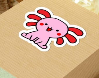 Niedlicher Axolotl Aufkleber, Kiss-Cut Aufkleber, Mexikanische Eidechse Aufkleber, Salamander Laptop Aufkleber, Kindergeschenk, Geschenkverpackung, Axolotl Geburtstag