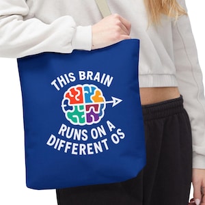 Autismetas, neurodiversiteitsdraagtas, milieuvriendelijke boodschappentas, bewustzijnstas, cognitieve diversiteit, cadeau voor bondgenoten, autistisch heden