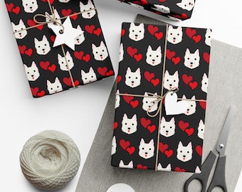 Westie-cadeaupapier, premium inpakpapier - hondenliefhebber, cadeauverpakking, West Highland Terrier-papier