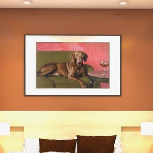 Druckbare Kunst, Vizsla mit Cognac, ungarischen Vizsla Hund Kunst, Sofortiger Download, Haustier Wandkunst, Wohndekor, digitale Kunst, Vizsla Papa