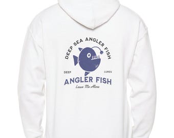 Angler Fisch Hoodie - Perfekt für Angler, gemütliches Sweatshirt für Outdoors, Fischer Geschenk, Kleidung mit Ozean-Thema, Abenteuerkleidung